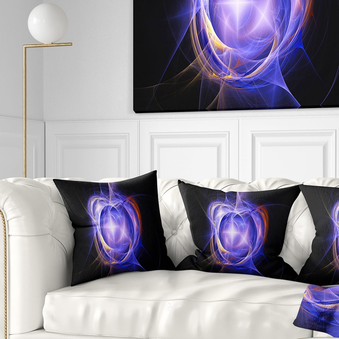 Designart Supernova Explosion Blue - Abstract Throw Pillow - 18x18