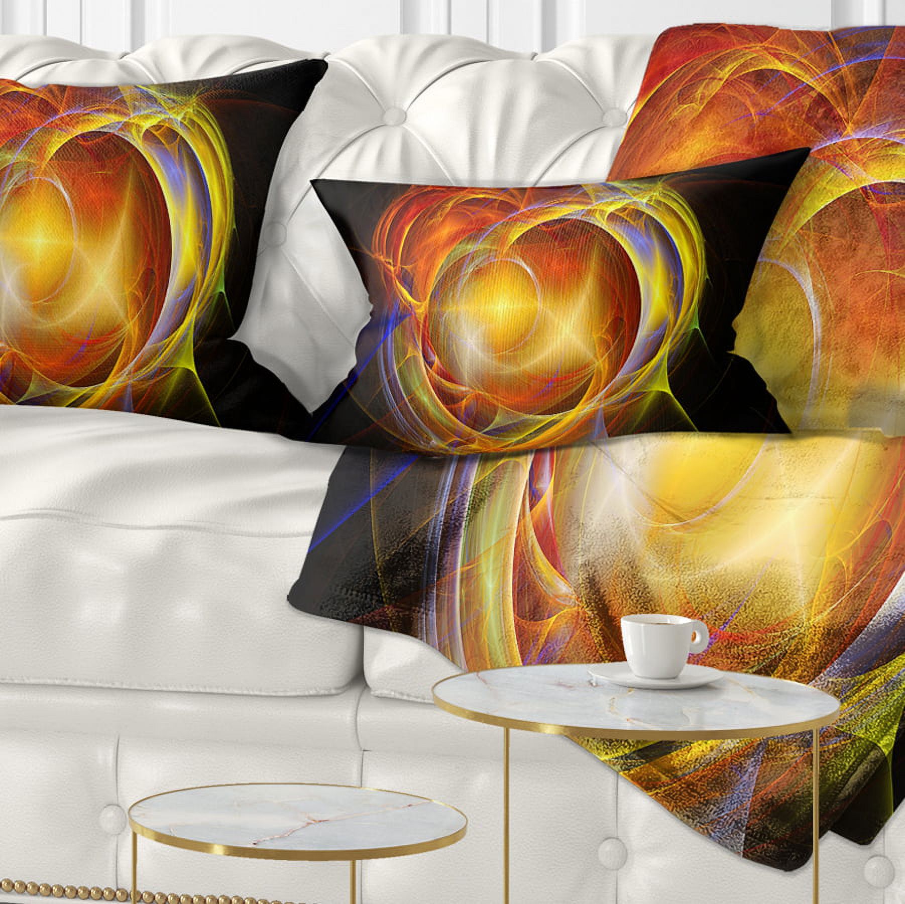 Designart Supernova Explosion in Black - Abstract Throw Pillow - 12x20