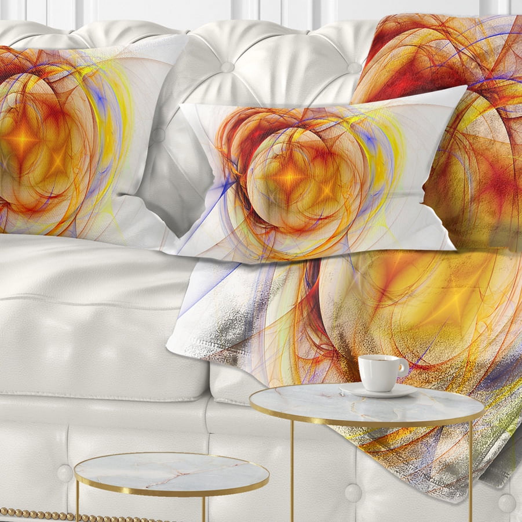 Designart Supernova Explosion in White - Abstract Throw Pillow - 12x20