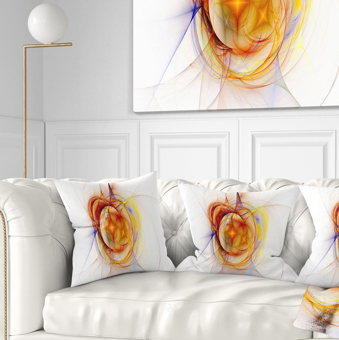 Designart Supernova Explosion in White - Abstract Throw Pillow - 16x16