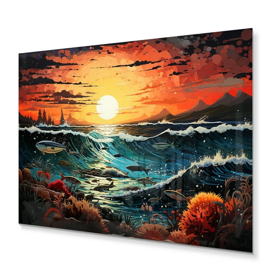 Designart "Surf and Turf Beach Photography II" Nautical & Beach Metal Wall Art Prints