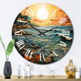 thumbnail image 1 of Designart "Surf and Turf at the Beach I" Beach Oversized Wall Clock, 1 of 5