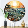 thumbnail image 1 of Designart "Surf and Turf at the Beach I" Beach Oversized Wall Clock, 1 of 5