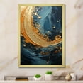 thumbnail image 1 of Designart "Surging In Golden Sapphire" Abstract Spirals Picture Framed Canvas Prints, 1 of 1
