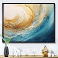 thumbnail image 1 of Designart "Surging In Golden Sapphire V" Abstract Spirals Floater Framed Canvas Wall Art, 1 of 5