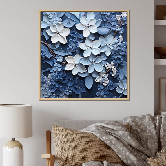 Designart "Surreal Beauty In Lilac Fragrance V" Lilacs Floater Framed Canvas Prints