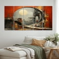 thumbnail image 1 of Designart "Surreal Collage in Orange-Grey Tunnel" Architecture Metal Art Print Set, 1 of 5