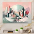 thumbnail image 1 of Designart "Surreal Horizons Pink and Green I" Abstract Landscape Metal Art Print, 1 of 5