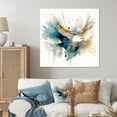 thumbnail image 1 of Designart "Surreal Melodies in Blue and Gold II" Abstract Metal Art Living Room, 1 of 5