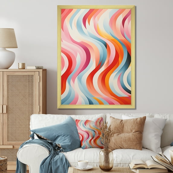 Designart "Surreal Op Art Spectrum Vibrant and Colorful I" Abstract Floater Framed Wall Art Living Room