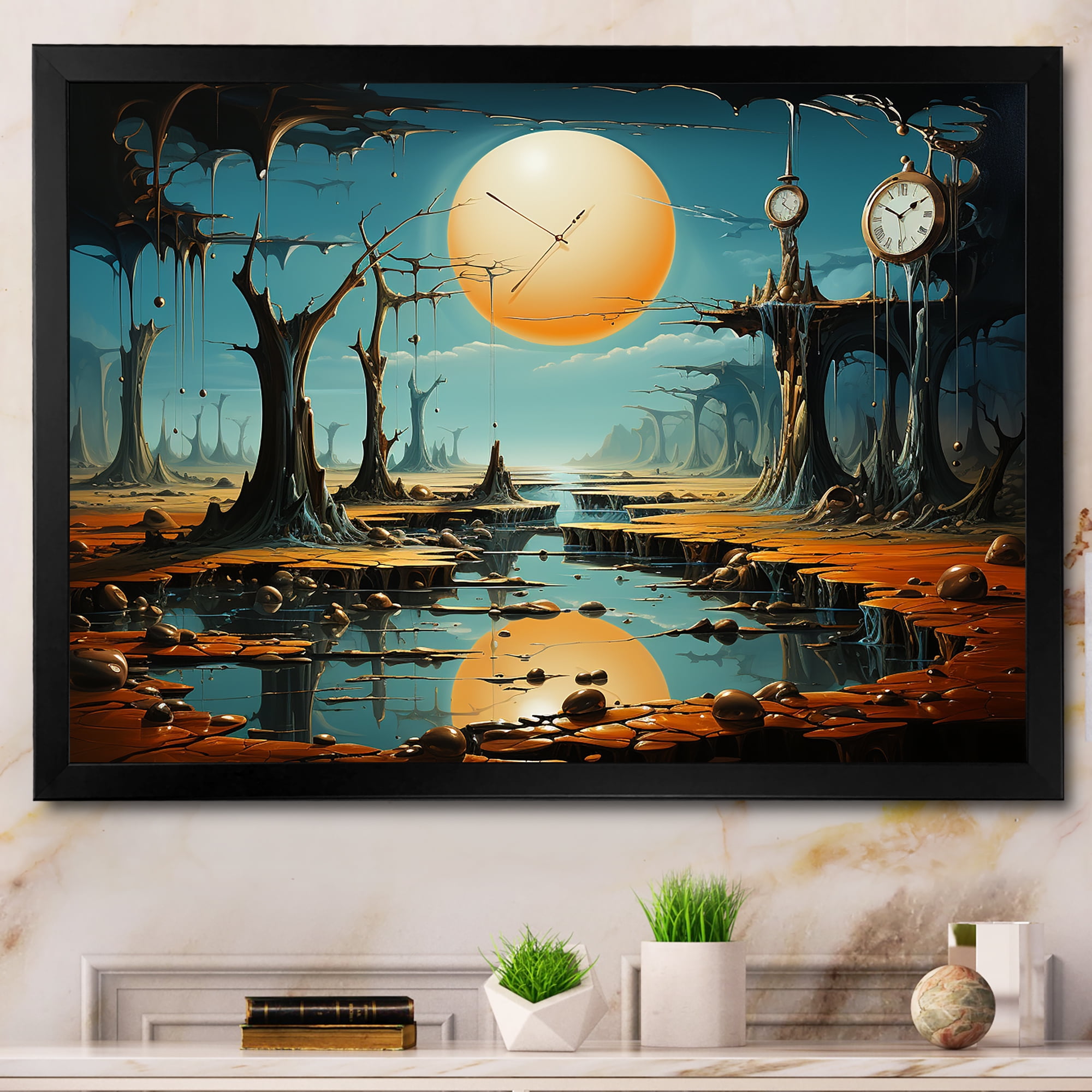 Designart "Surreal Persistence Dali's Art III" Landscapes Framed Wall