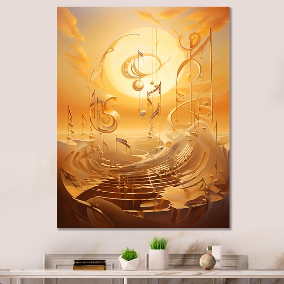 Designart "Surreal Serenade In The Solar Landscape I" Surrealism Canvas Art Print