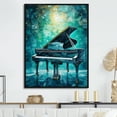 thumbnail image 1 of Designart "Surreal Sonata On The Blue Piano IV" Music Floater Framed Wall Art Living Room, 1 of 1