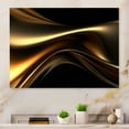 thumbnail image 1 of Designart "Surreal Tides in Gold and Black I" Fractals Metal Wall Art Prints, 1 of 5