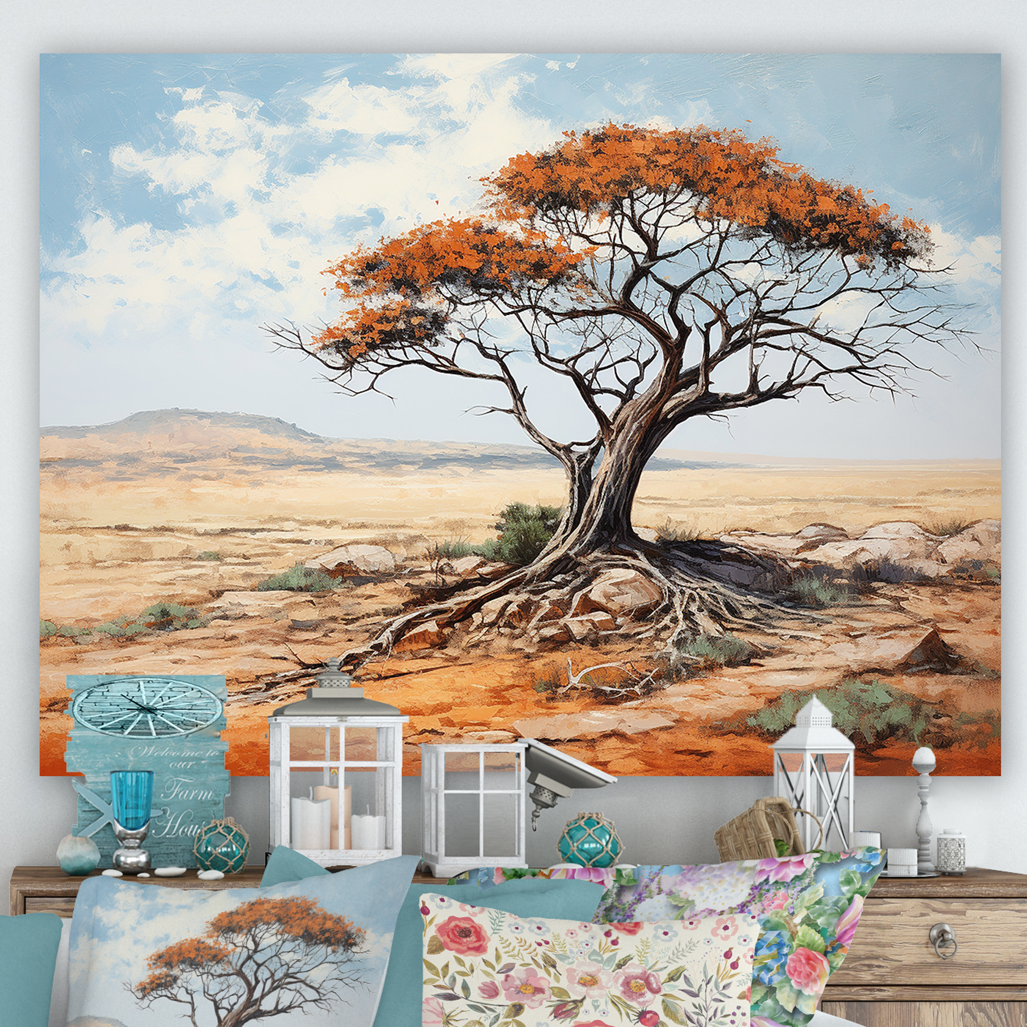 Designart Survivor Tree Of The African Desert Oversized Floral Wall Designart Survivor Tree Of The African Desert Oversized Floral Wall