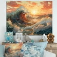 thumbnail image 1 of Designart "Swallowing Wave I" Modern Landscape Beach Wall Art For Kitchen, 1 of 5