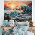 thumbnail image 1 of Designart "Swallowing Wave II" Modern Landscape Beach Canvas Art Print, 1 of 5