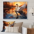 thumbnail image 1 of Designart "Swans' Beautiful Journey I" Animals Swans Floater Framed Canvas Art Print, 1 of 5