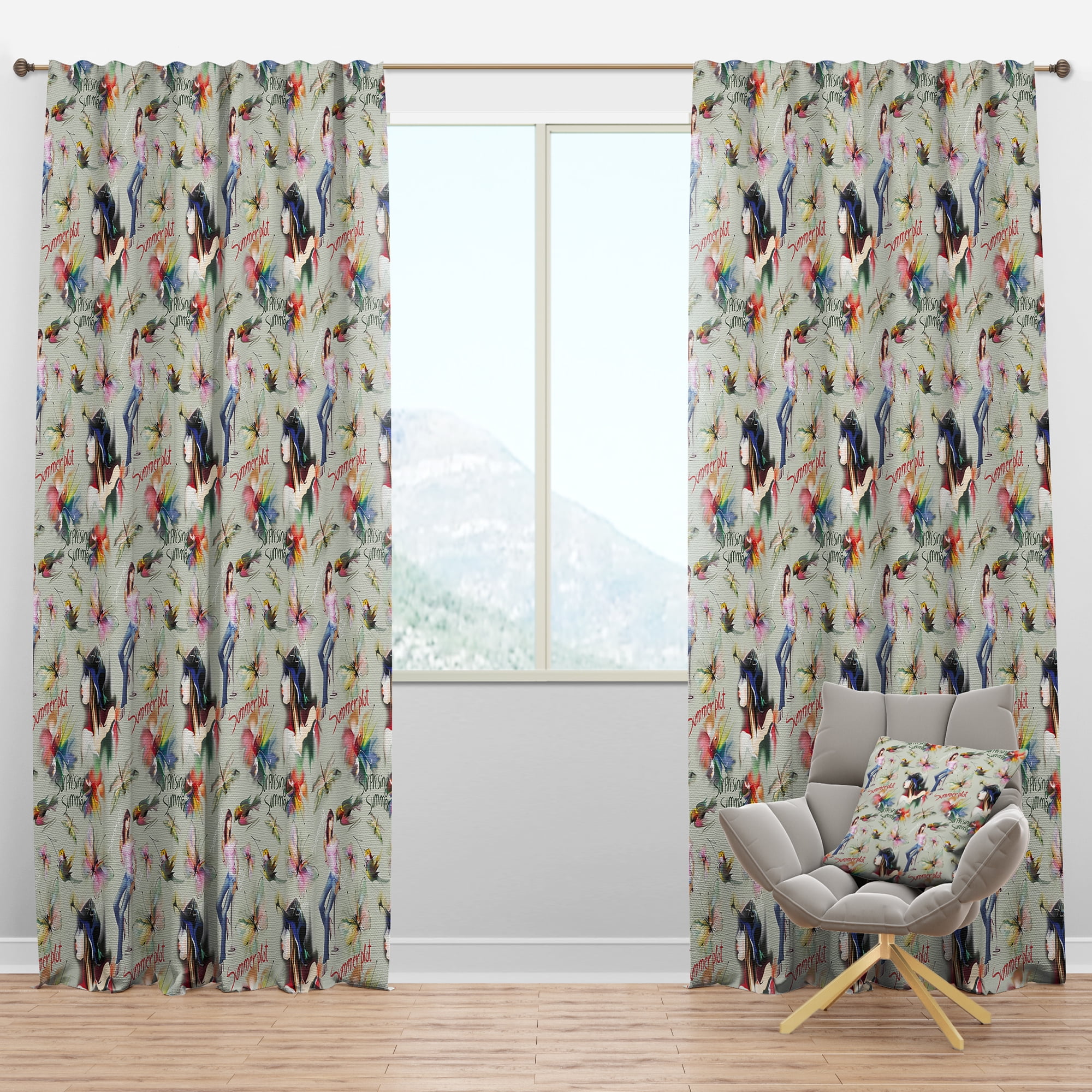 Designart 'Sweet Woman Summer Vibes' Casual Blackout Curtain Panel