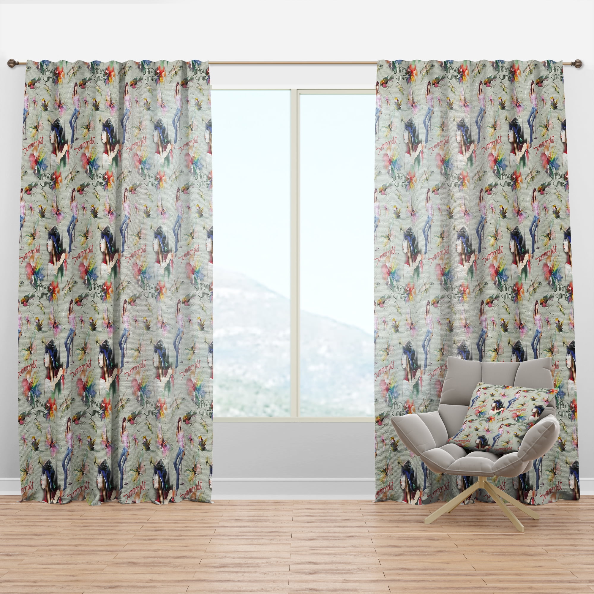 Designart 'Sweet Woman Summer Vibes' Casual Curtain Panel