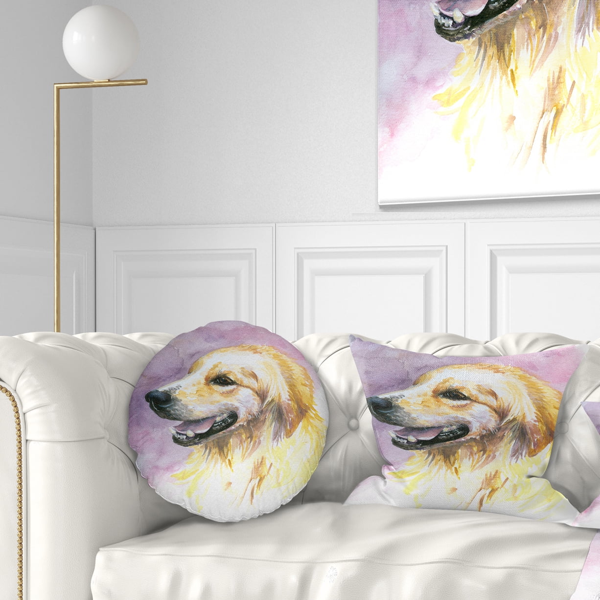 Designart Sweet Yellow God Watercolor - Abstract Throw Pillow - 12x20