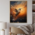 thumbnail image 1 of Designart "Swift Sunbeam Hummingbird" Animals Framed Wall Art - Traditional Yellow Hummingbird Entryway Framed Wall Art Print, 1 of 6