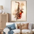 thumbnail image 1 of Designart "Swing Of Vibrant Saxophone" Music Floater Framed Wall Decor, 1 of 5