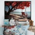 thumbnail image 1 of Designart "Swinging by the Coastal Seaside I" Nautical & Beach Floater Framed Wall Art Print, 1 of 7