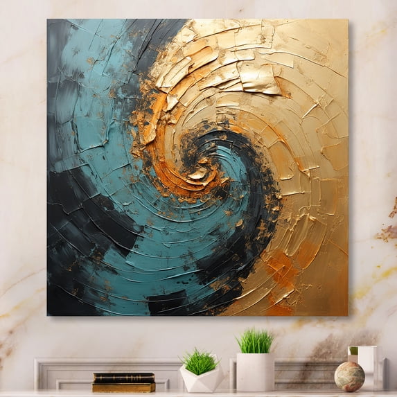 Designart "Swirl Vortex In The Desert Mirage IV" Abstract Spirals Canvas Art Print