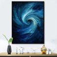 thumbnail image 1 of Designart "Swirling Blue Wave Spiral I" Abstract Spirals Floater Framed Wall Art Prints, 1 of 5