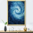 thumbnail image 1 of Designart "Swirling Blue Wave Spiral VII" Abstract Spirals Picture Framed Wall Art Prints, 1 of 5