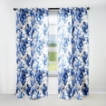 thumbnail image 1 of Designart "Swirling Ornaments In Cobalt Blue" Floral Blue Curtain 1 Panel, 1 of 6