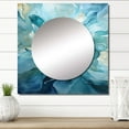 thumbnail image 1 of Designart "Swirling Serenity in Aqua Blue and White IV" abstract spirals Square Mirror For Wall Decor - Large Blue Square Mirror Printed Wall Decor - Modern Square Living Room Mirror, 1 of 5