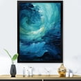 thumbnail image 1 of Designart "Swirling Serenity In Aqua Blue And White II" Abstract Spirals Picture Framed Canvas Prints, 1 of 5