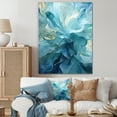 thumbnail image 1 of Designart "Swirling Serenity In Aqua Blue And White IV" Abstract Spirals Canvas Art Print, 1 of 7