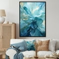 thumbnail image 1 of Designart "Swirling Serenity In Aqua Blue And White IV" Abstract Spirals Floater Framed Canvas Art Print, 1 of 1