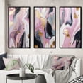 thumbnail image 1 of Designart "Swirls in Gold and Pink Ink V" Abstract Marble Framed Wall Art Set Of 3 - Gold Marble Frame Gallery Set For Office Decor, 1 of 7