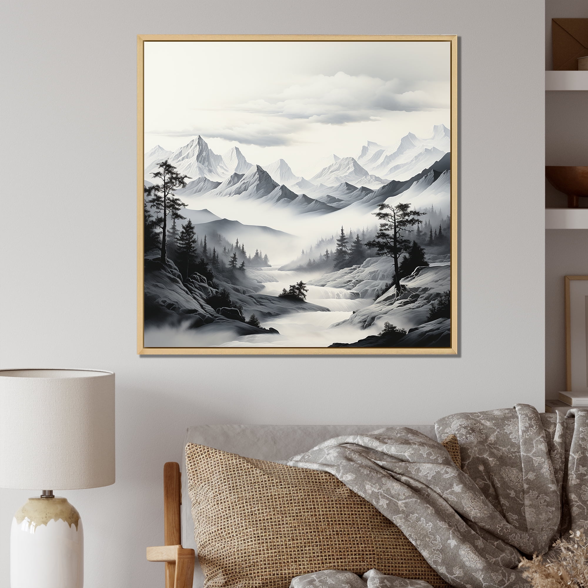 Designart "Swiss Peaks in Alpine Mountains" Food & Beverage Framed Wall