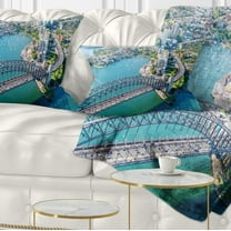 Designart Sydney Aerial View - Cityscape Photography Throw Pillow - 12x20