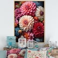thumbnail image 1 of Designart "Symbolic Red And Beige Zinnias" Zinnias Floater Framed Wall Art Prints, 1 of 5