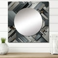 thumbnail image 1 of Designart "Symmetric Grey Concrete Geometry I" 0 Square Mirror For Wall Decor - Large Grey Square Mirror Printed Wall Decor - Modern Square Living Room Mirror, 1 of 5