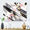 thumbnail image 1 of Designart "Symmetrical Abstract Pink Grey Fusion" Cubism Metal Wall Decor, 1 of 5