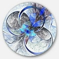 thumbnail image 1 of Designart 'Symmetrical Blue Fractal Flower' Disc Large Contemporary Circle Metal Wall Arts, 1 of 5