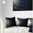 thumbnail image 1 of Designart Symmetrical Blue Silver Fractal Flower - Abstract Throw Pillow - 18x18, 1 of 5