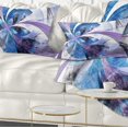 thumbnail image 1 of Designart Symmetrical Fractal Flower in Blue - Floral Throw Pillow - 12x20, 1 of 5