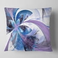 thumbnail image 1 of Designart Symmetrical Fractal Flower in Blue - Floral Throw Pillow - 18x18, 1 of 4