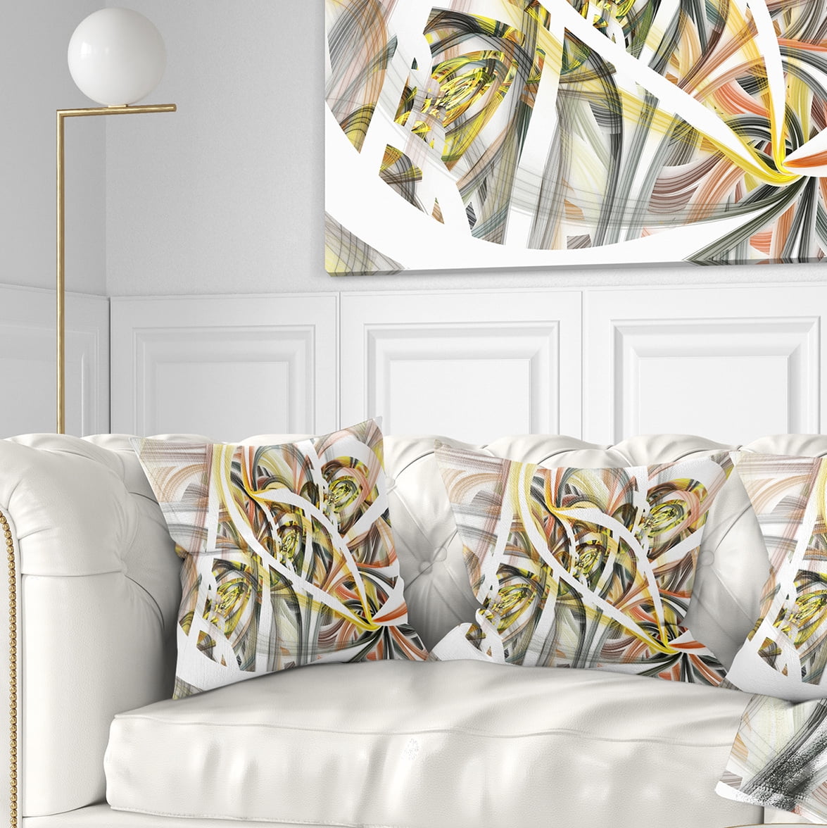 Designart Symmetrical Spiral Fractal Flowers - Contemporary Throw Pillow - 16x16