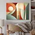 thumbnail image 1 of Designart "Symmetrical Visions Orange Green Harmony" Abstract Shapes Metal Art Print, 1 of 5