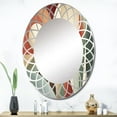 thumbnail image 1 of Designart "Symmetrical Visions Orange Green Harmony" Abstract Shapes Round Wall Mirror - Modern Oval Printed Decorative Oversized Mirror - Multiple Color Options, 1 of 4