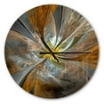 thumbnail image 1 of Designart 'Symmetrical Yellow Fractal Flower' Metal Wall Clock, 1 of 3